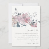 エレガントダスキー赤面ウォーター色フローラ結婚ズ サンキューカード (正面)