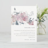 エレガントダスキー赤面ウォーター色フローラ結婚ズ サンキューカード (スタンド正面)