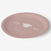 エレガントダスキー赤面ピンクミニマルクシンプル卒業 ペーパープレート (アングル)