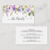 エレガントダスティパープルバイオレット結婚フローラ詳細 エンクロージャーカード (正面/裏面)