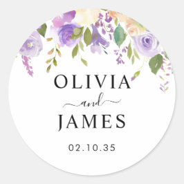 エレガントダスティパープルバイオレット結婚フローラ詳細 ラウンドシール