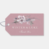 エレガントダスティピンクフローラの結婚ギフトメッセージカード ギフトタグ (裏面横)