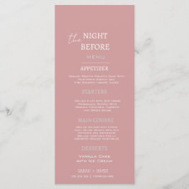 エレガントダスティピンクホワイトリハーサル結婚ディナー メニュー