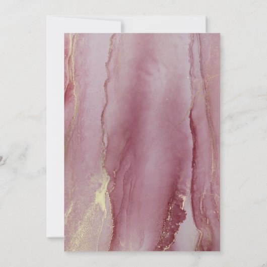 エレガントダスティピンクマウヴ薄紫結婚式招待状 招待状 (裏面)