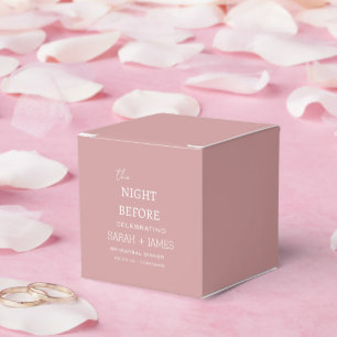 エレガントダスティピンクリハーサルディナーウェディングパーティー フェイバーボックス