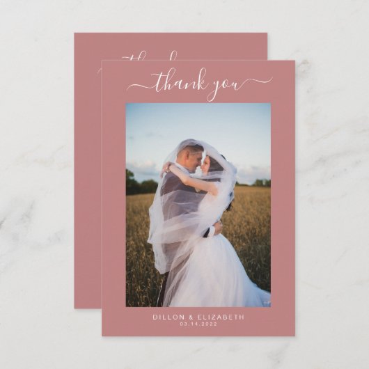 エレガントダスティピ結婚ンクサンキューカードv2 招待状 (正面/裏面)