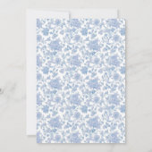 エレガントダスティフランスのブルーヴィンテージアー結婚チ 招待状 (裏面)