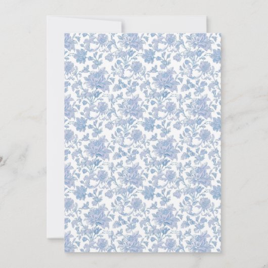 エレガントダスティフランスのブルーヴィンテージアー結婚チ 招待状 (裏面)