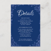 エレガントダスティフランスのブルーヴィンテージ結婚フローラ エンクロージャーカード (正面)