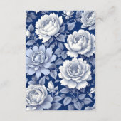 エレガントダスティフランスのブルーヴィンテージ結婚フローラ エンクロージャーカード (裏面)