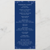 エレガントダスティフランスのブルーヴィンテージ結婚フローラ プログラム (裏面)