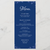 エレガントダスティフランスのブルーヴィンテージ結婚フローラ メニュー (正面)