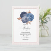 エレガントダスティブルーとバラ金ゴールドフローラ結婚 招待状 (スタンド正面)