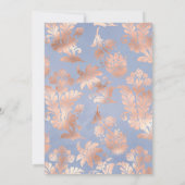 エレガントダスティブルーとバラ金ゴールドフローラ結婚 招待状 (裏面)