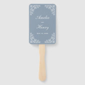 エレガントダスティブルーとホワ華美イ縁どズ ハンドファン (裏面)