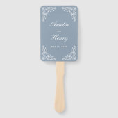 エレガントダスティブルーとホワ華美イ縁どズ ハンドファン (正面)