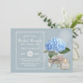 エレガントダスティブルーアジサイブライダルシャワーブランチ 招待状 (スタンド正面)