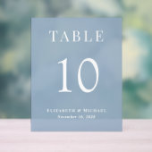 エレガントダスティブルーウェディングレセプションテーブル番号 アクリルサイン (ニュートラル)