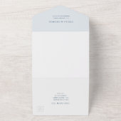 エレガントダスティブルーウォーターフローラアルチ結婚ーズ オールインワン招待状 (外側)