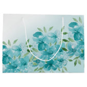 エレガントダスティブルーウォーターフローラモノグラムの ラージペーパーバッグ (裏面)