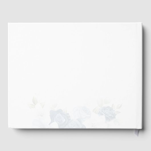 エレガントダスティブルーウォーターフローラ結婚ズ ゲストブック (裏面)