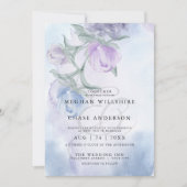 エレガントダスティブルーウォーターフローラ 招待状 (正面)