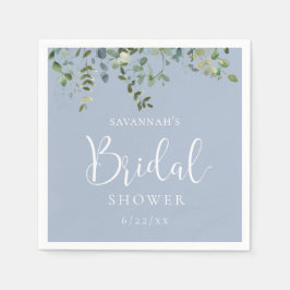 エレガントダスティブルーウォーターブライダルシャワー スタンダードカクテルナプキン