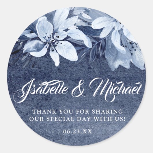 エレガントダスティブルーウォーター封筒用シール ラウンドシール (正面)