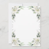 エレガントダスティブルーウォーター色の緑結婚色 招待状 (裏面)