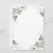 エレガントダスティブルーウォーター色の緑結婚色 招待状 (裏面)