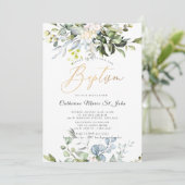 エレガントダスティブルーガムユーカリフェイク金ゴールド 招待状 (スタンド正面)