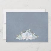 エレガントダスティブルーバラ書道写真結婚の セーブザデート (裏面)