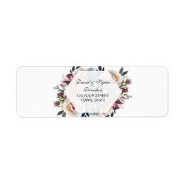 エレガントダスティブルーピンクフローラジオメト結婚リ ラベル