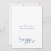 エレガントダスティブルーフランスのガーデン結婚フローラ 招待状 (裏面)