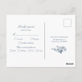 エレガントダスティブルーフランスのフローラクレストRSVP ポストカード (裏面)