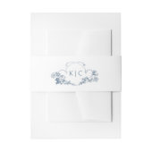 エレガントダスティブルーフランスのフローラ 招待状ベリーバンド (正面例)