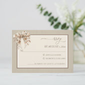 エレガントダスティブルーフランスのヴィンテージウェディングRSVP 出欠カード (スタンド正面)
