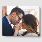 エレガントダスティブルーフローラクレストモノグラム結婚ズ ゲストブック (裏面)