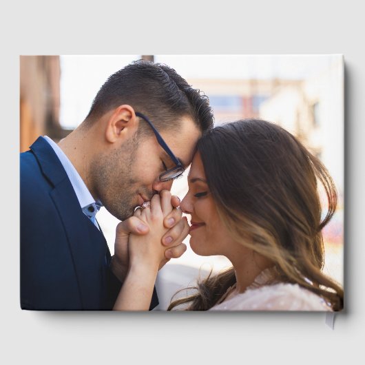 エレガントダスティブルーフローラクレストモノグラム結婚ズ ゲストブック (裏面)