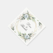 エレガントダスティブルーフローラグ結婚リーリー紙 スタンダードカクテルナプキン (角)