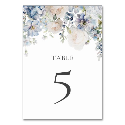 エレガントダスティブルーフローラ結婚のテーブル番号 テーブルナンバー (正面)