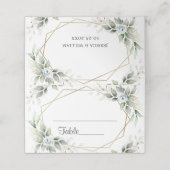 エレガントダスティブルーフローラ結婚グリーンリーのテーブル プレイスカード (外部開封)