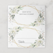 エレガントダスティブルーフローラ結婚グリーンリーのテーブル プレイスカード (外部開封)