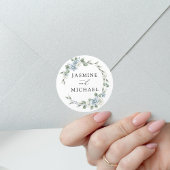 エレガントダスティブルーフローラ結婚リース ラウンドシール