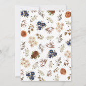 エレガントダスティブルーベージュブラウンフローラ セーブザデート (裏面)