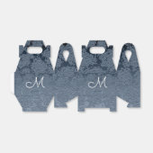 エレガントダスティブルーホワイト結婚ズモノグラム フェイバーボックス (折り畳みなし)