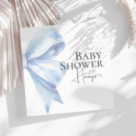 エレガントダスティブルーボウ水色ベビーシャワーボーイ スタンダードランチョンナプキン