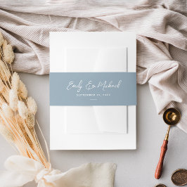 エレガントダスティブルーミニマルス結婚クリプト 招待状ベリーバンド