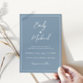 エレガントダスティブルーミニマルラ結婚ク 招待状