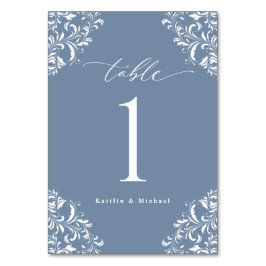 エレガントダスティブルーヴィンテージクラシックスモール結婚ズ テーブルナンバー